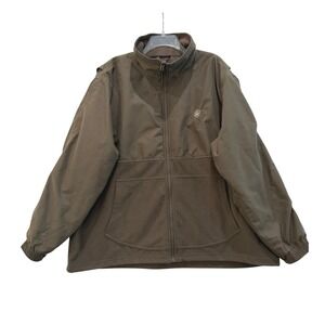 Game Winner‎ Mens 2XL Fleece Mixed Media Jacket Waterproof Shell Brown